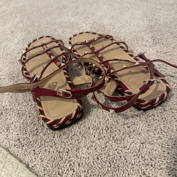 Valentino Rockstud Sandal Rope Espadrille Size 38 - Picture 2 of 4